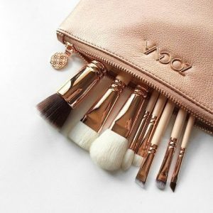ست براش زووا 12 عددی همراه کیف چرم ZOEVA Rose Golden