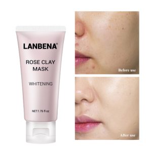 ماسک گل رز و خاک رس سفید کننده برند لانبنا Lanbena