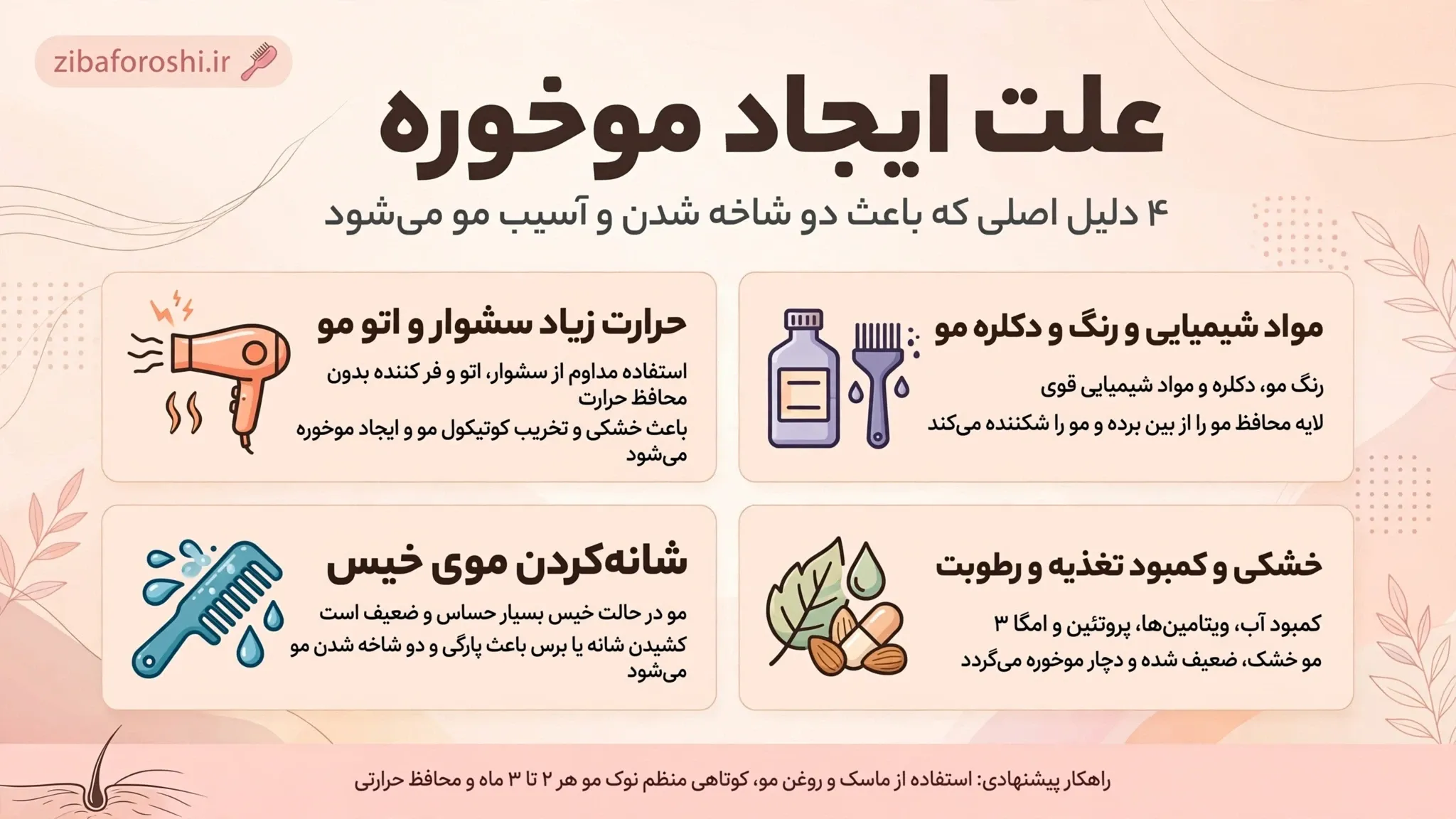 علت ایجاد موخوره چیست و چگونه از آسیبدیدگی مو جلوگیری کنیم؟